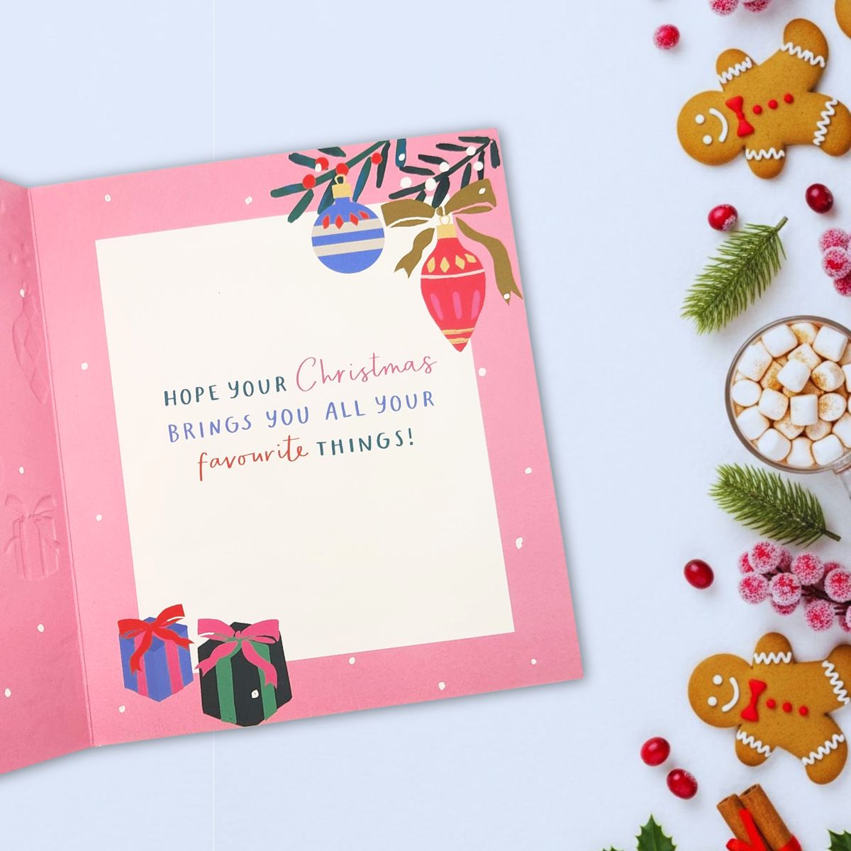 Granddaughter Christmas Card - Baubles