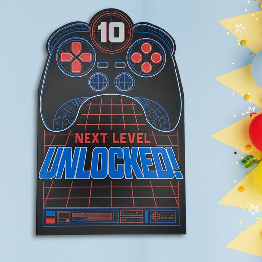 10th Birthday Card - Next Level Unlocked
