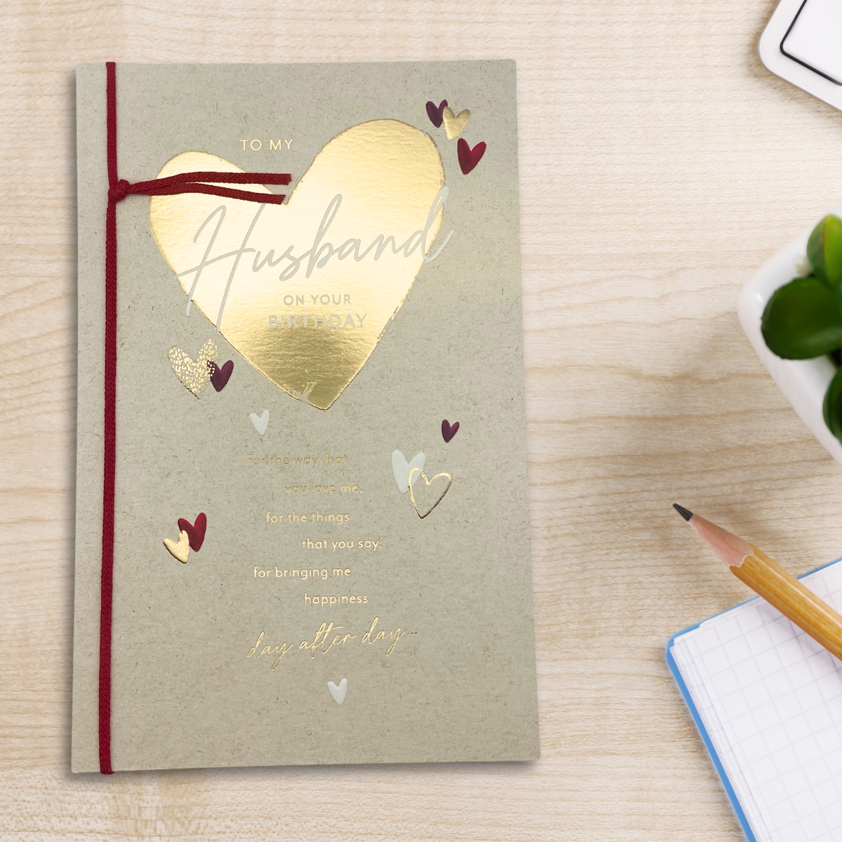 Husband Birthday Card - Thank You Large