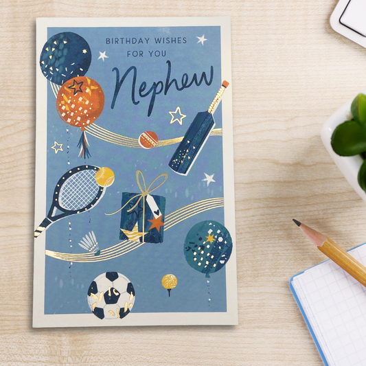 Nephew Birthday Card - Sports