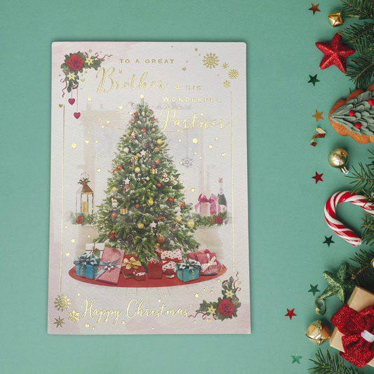 Brother & Partner Christmas Card - Brighstone Tree & Gifts