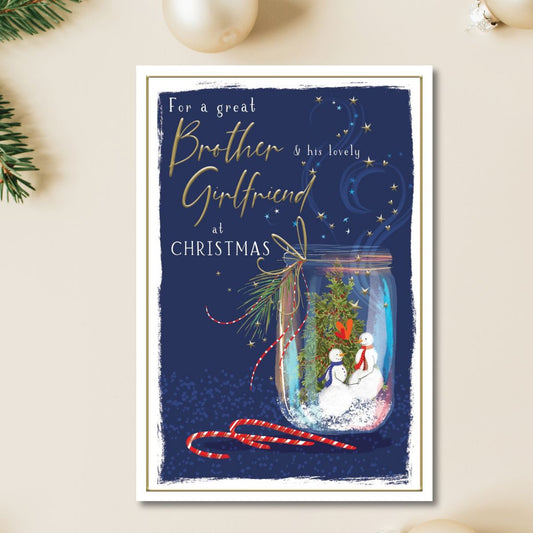 Brother & Girlfriend Christmas Card - Skylight