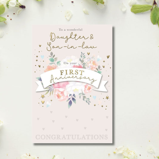 Daughter & Son-In-Law 1st Wedding Anniversary Card - Pavillion