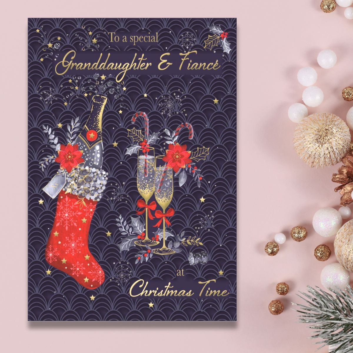 Granddaughter & Fiancé Christmas Card - Moonstone