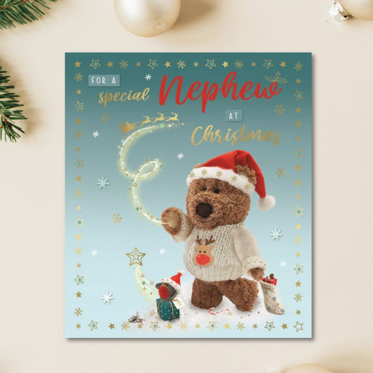Nephew Christmas Card - Barley Bear