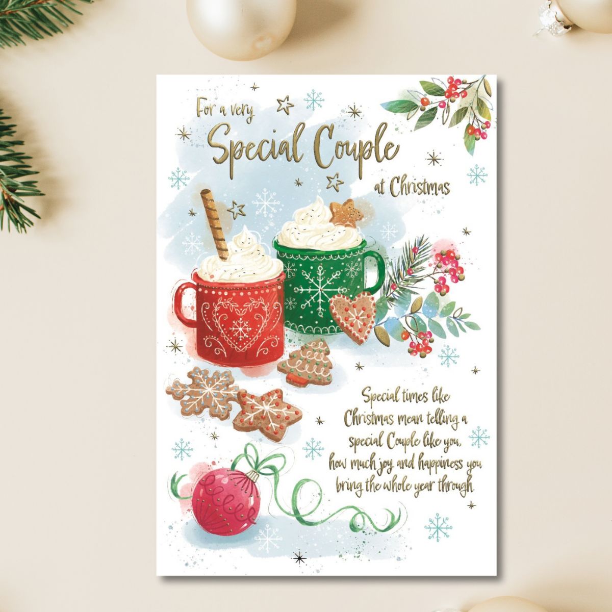 Special Couple Christmas Card - Awash With Colour