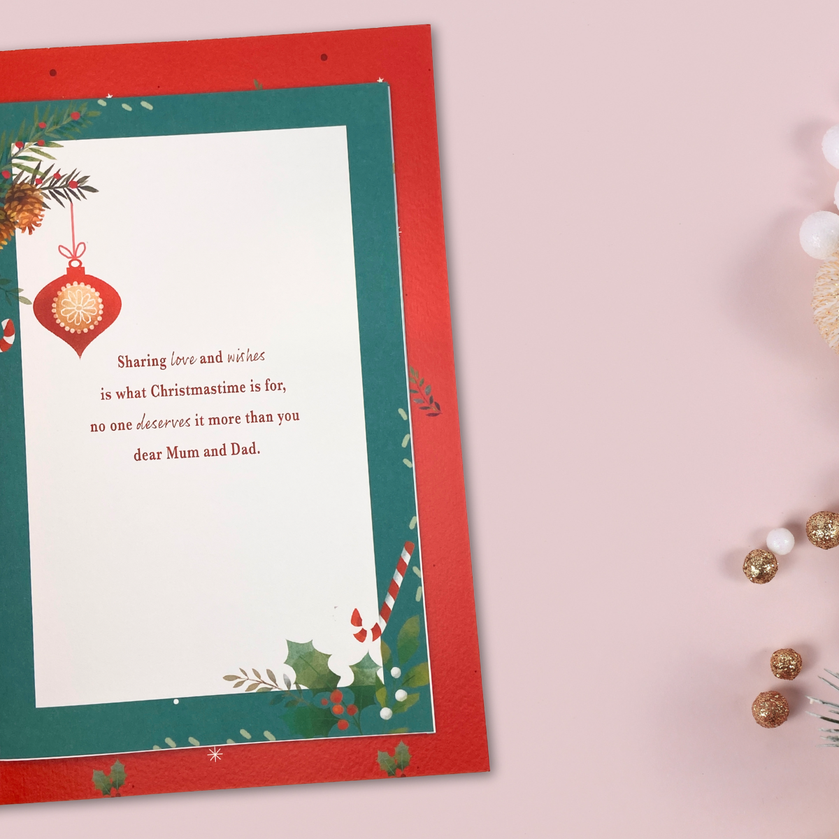 Mum & Dad Large Christmas Card - Most Especially For You