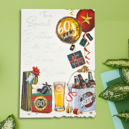 Brother 60th Birthday Card - Velvet Beer & Gifts