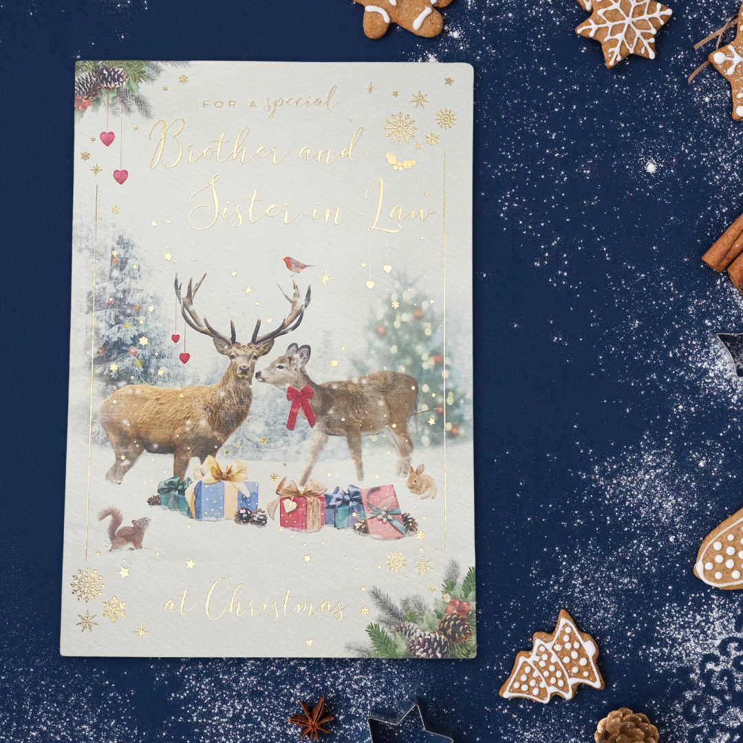 Brother & Sister-In-Law Christmas Card - Brighstone Deer & Gifts