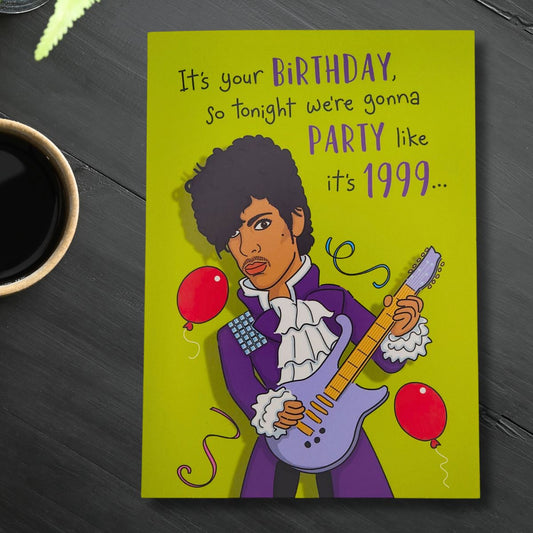 Funny Birthday Card - Giggles Prince Party Like It's 1999