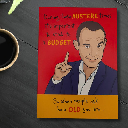 Funny Birthday Card - Giggles Martin Lewis Budget