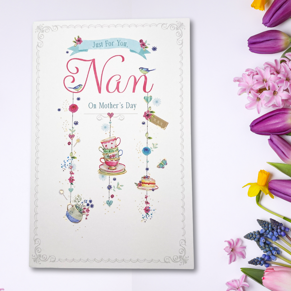 Nan Mother's Day Card - Hanging Tea Party