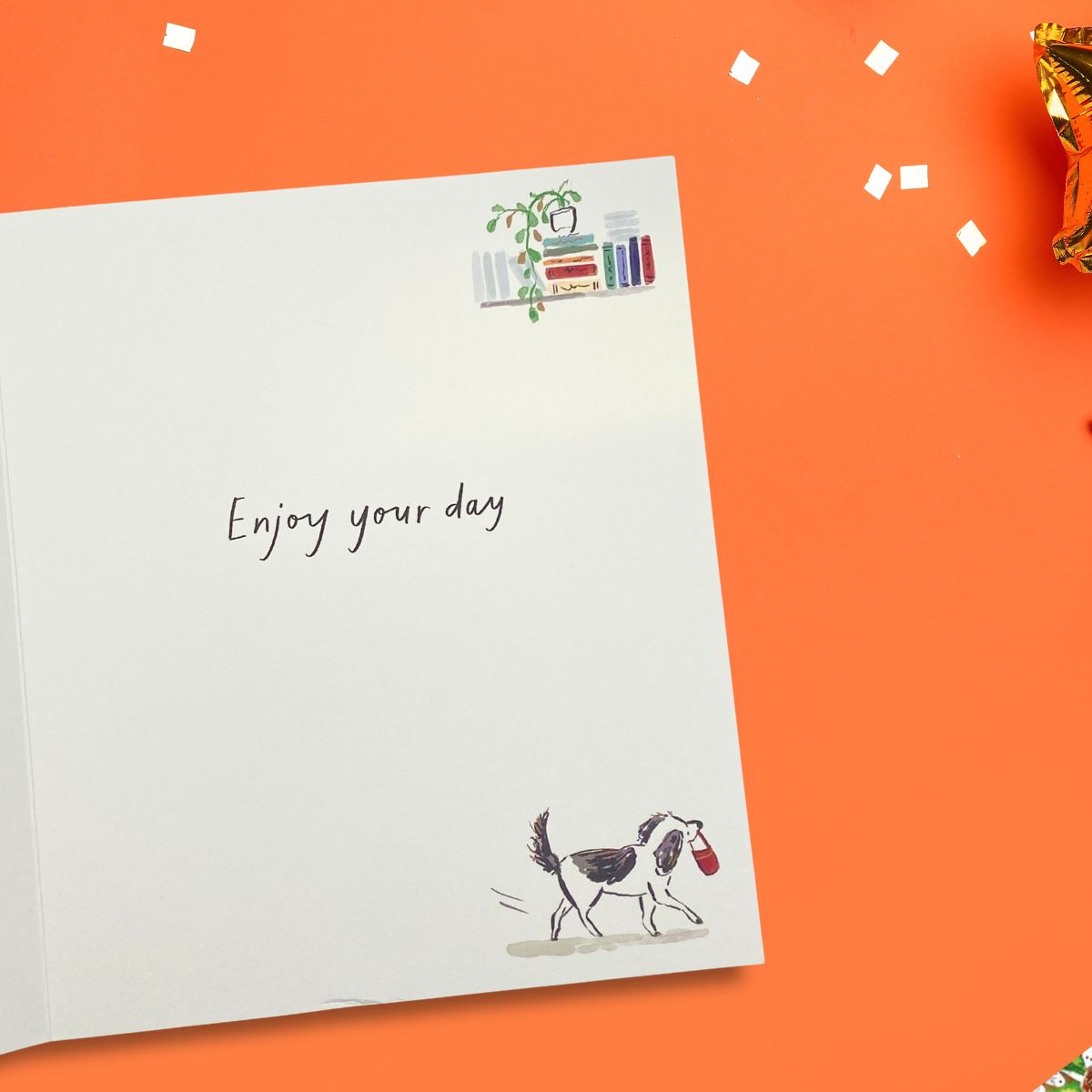Brushstrokes Birthday Card - Man & His Dog
