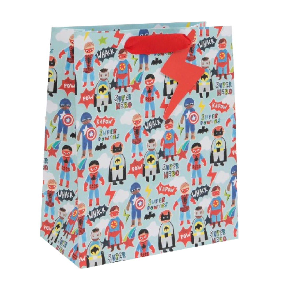 Gift Bag Large - Superhero Blue