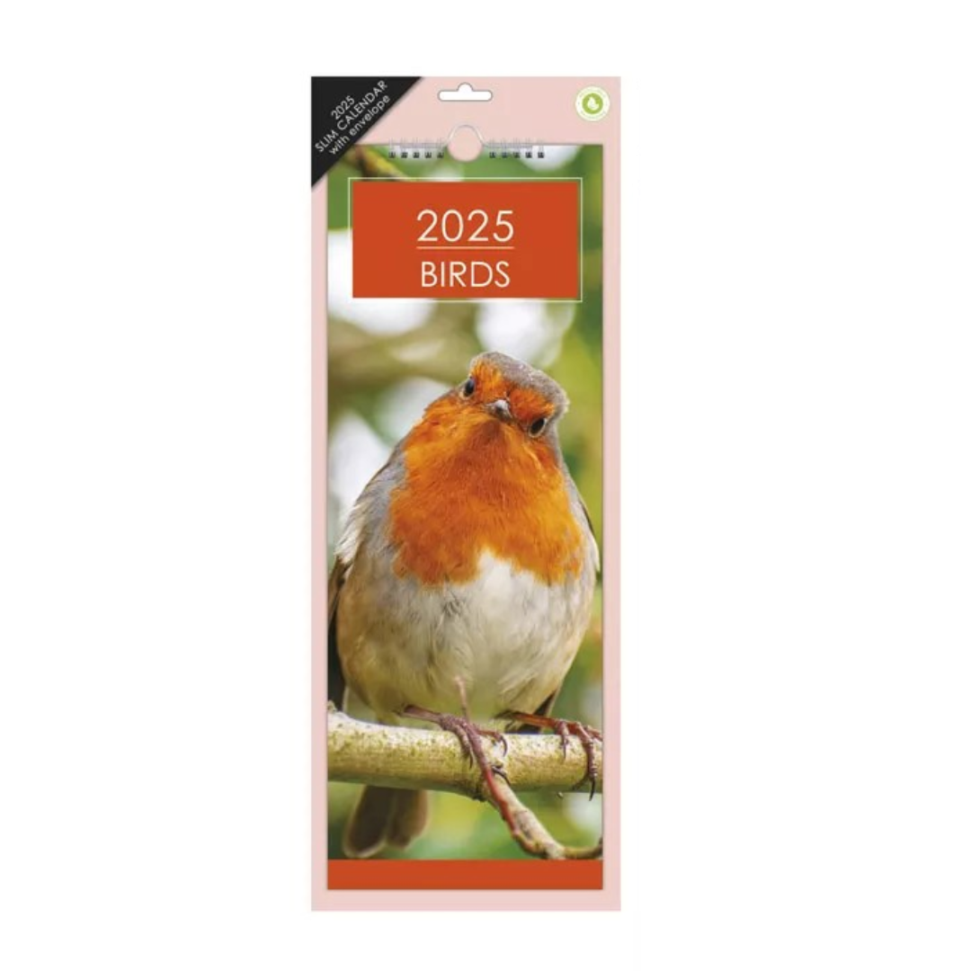 Birds - Slim Calendar 2025 With Envelope