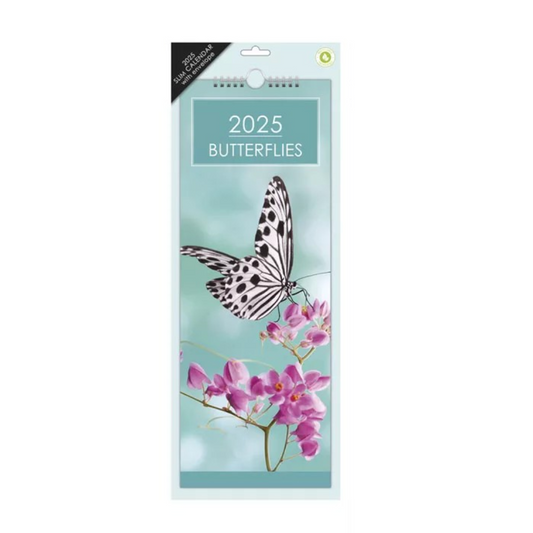 Butterflies - Slim Calendar 2025 With Envelope