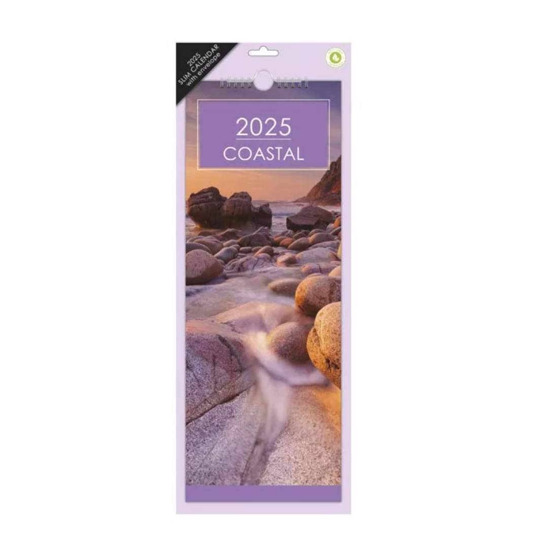 Coastal - Slim Calendar 2025 With Envelope