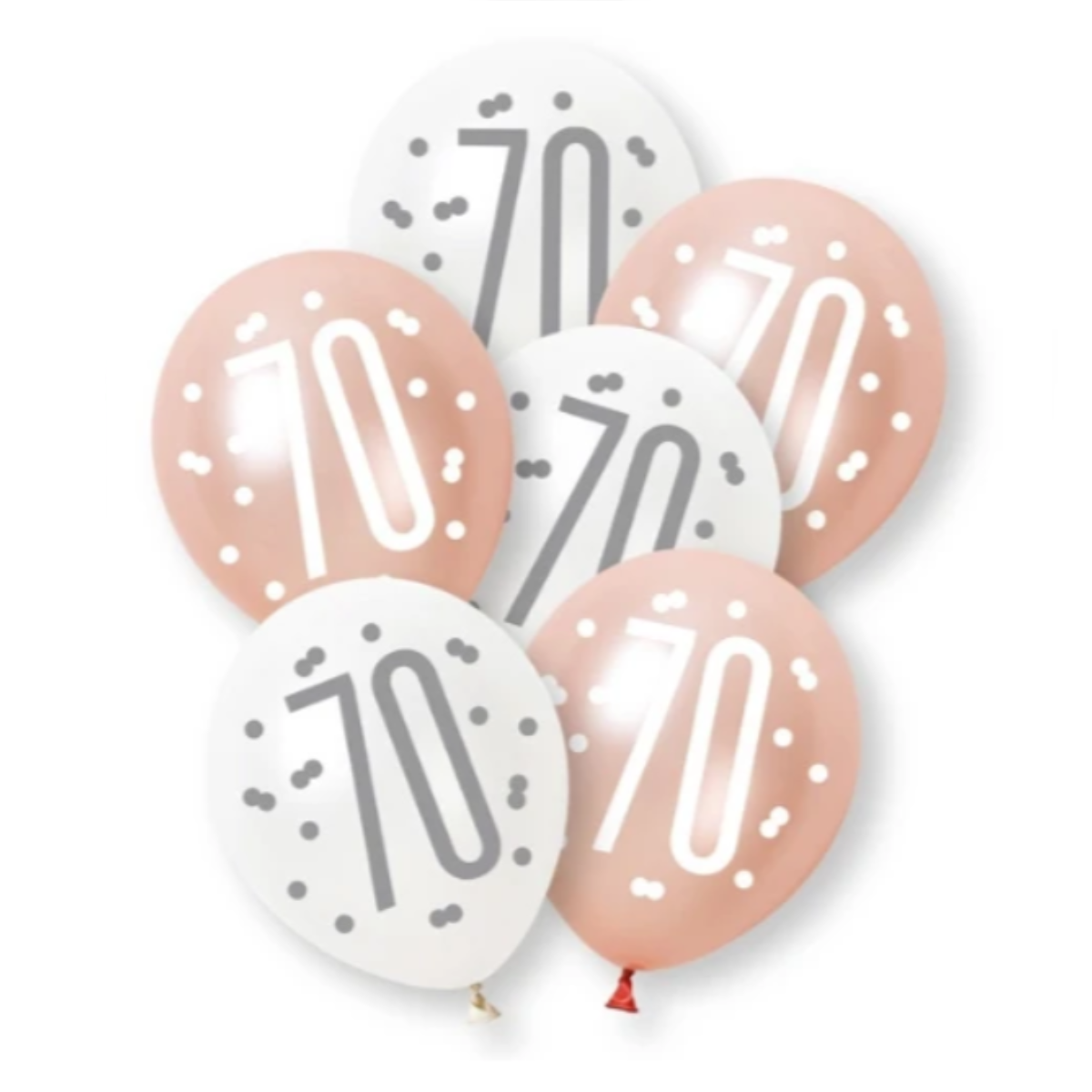 Unique Balloons - 6 x 12" Age 70 Rose Gold Glitz