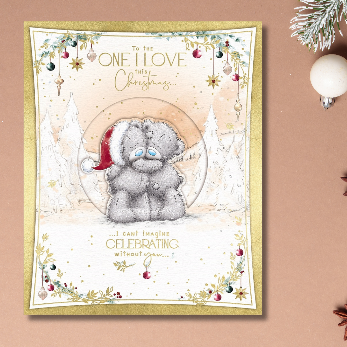One I Love Boxed Christmas Card - Me To You Bears Hugging In The Snow