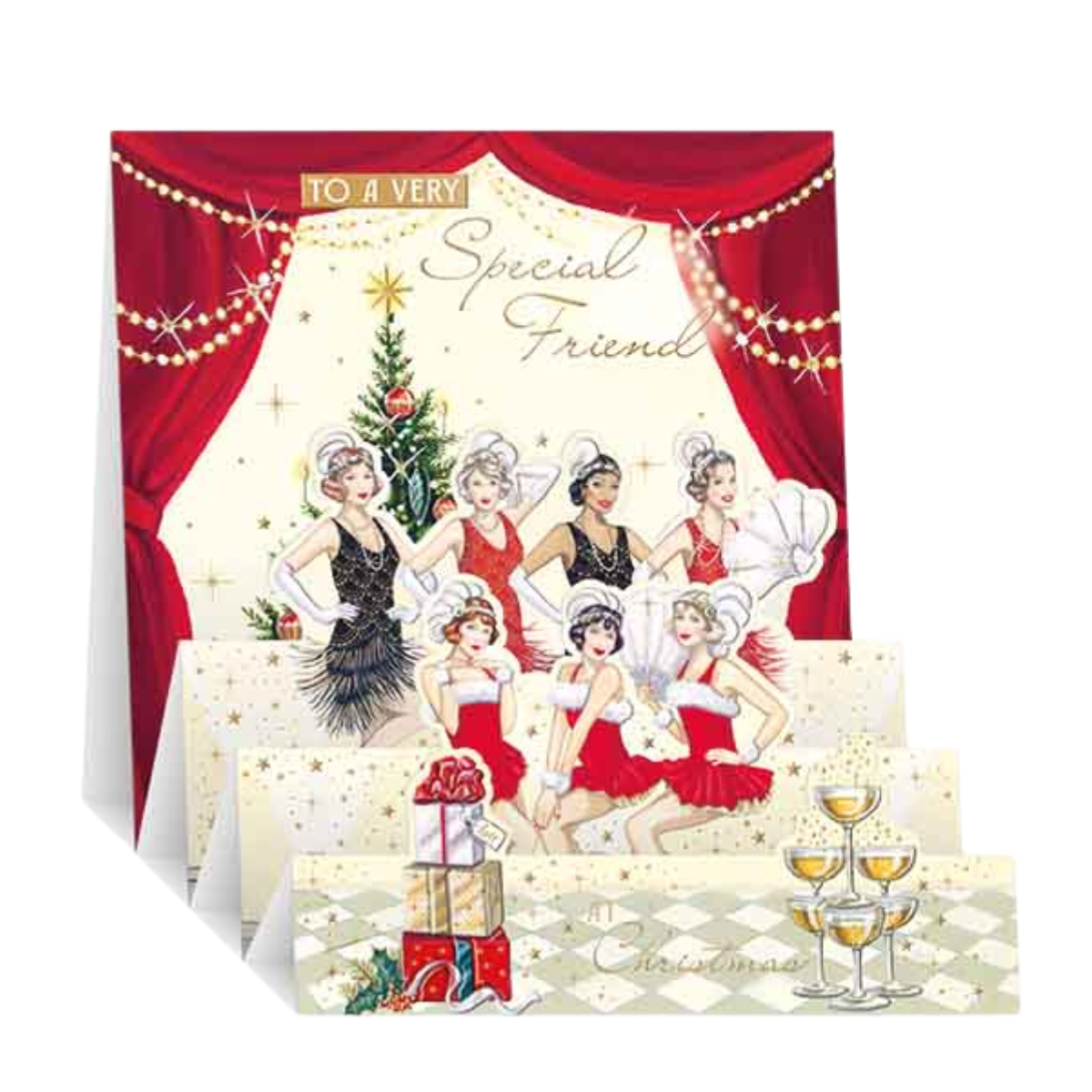 Friend Christmas Card - Zig Zag Pop Up