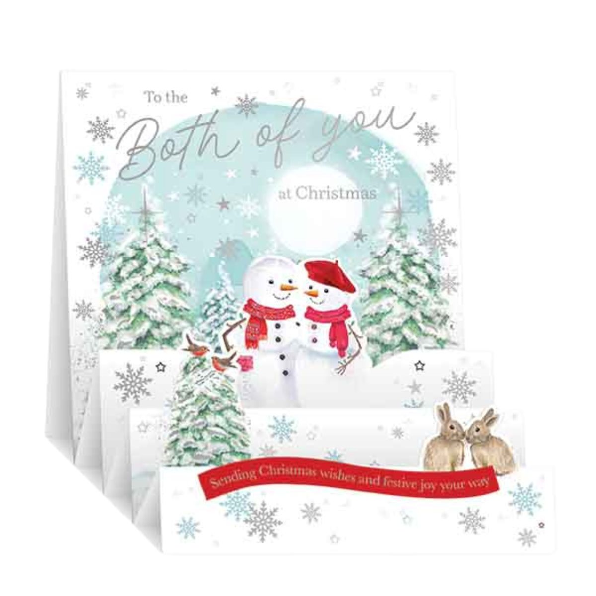 Both Of You Christmas Card - Zig Zag Pop Up Snowmen