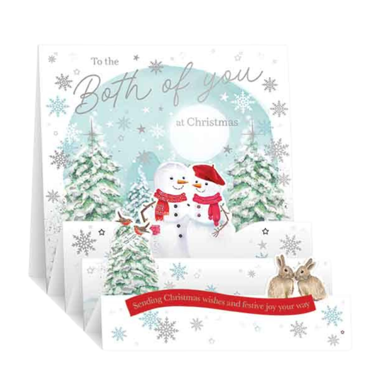 Both Of You Christmas Card - Zig Zag Pop Up Snowmen