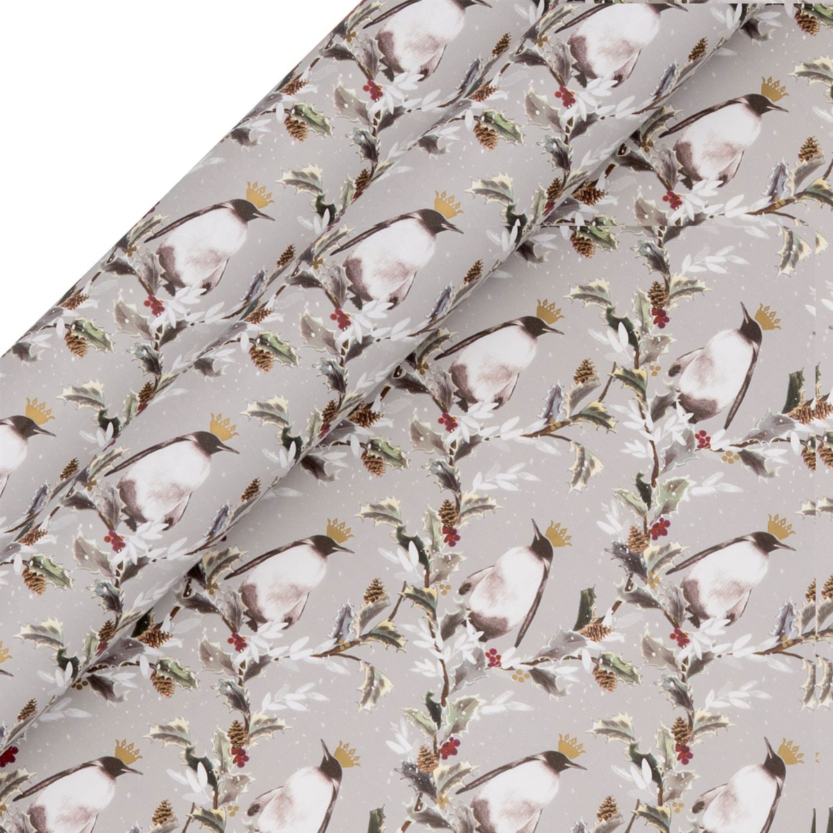 Christmas Rollwrap Collection - 2 x 4M Crowned Emperor Silver