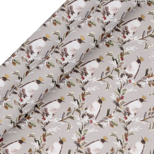Christmas Rollwrap Collection - 2 x 4M Crowned Emperor Silver