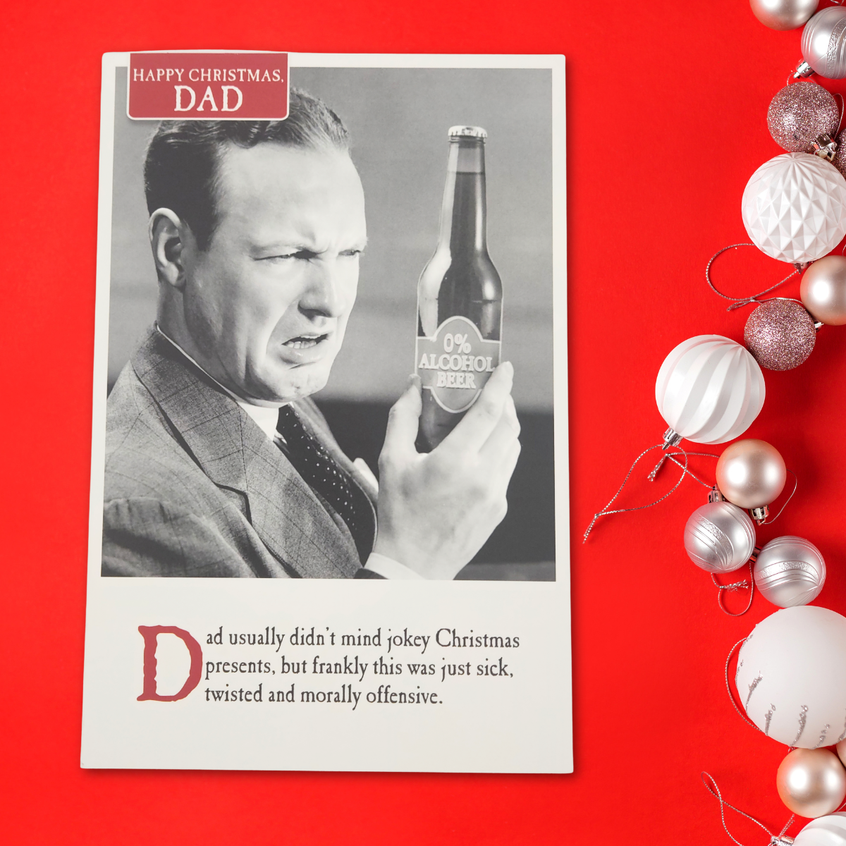 Dad Funny Christmas Card - On The Ceiling Offensive