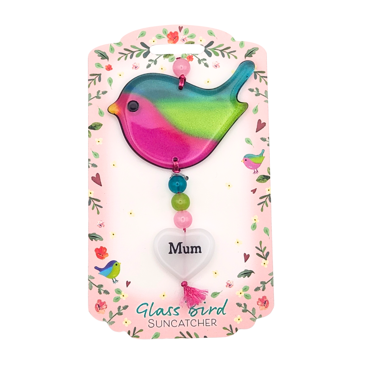 Glass Bird Suncatcher - Mum