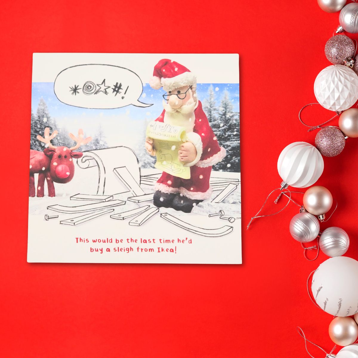 Open Christmas Card - Model Family Sleigh From Ikea
