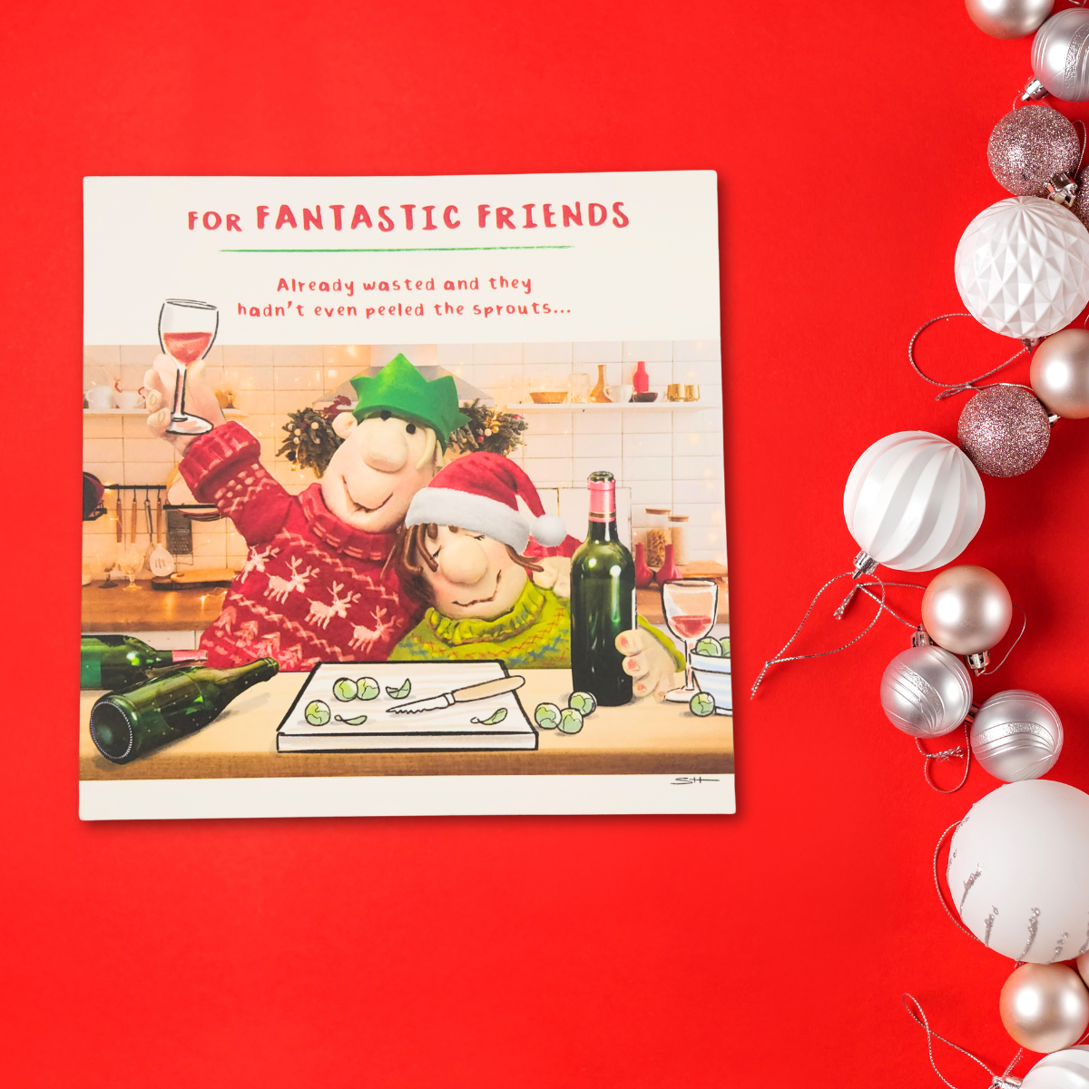 Friends Christmas Card - Model Family Peeled The Sprouts