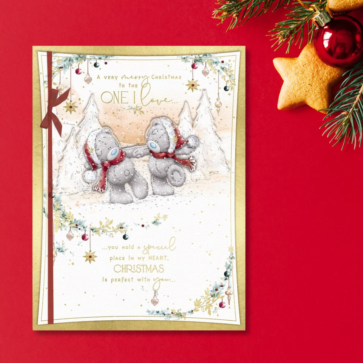 One I Love Boxed Christmas Card - Me To You Bears Holding Paws