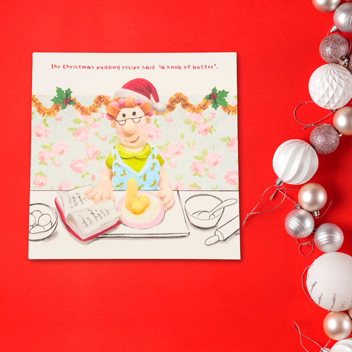 Open Christmas Card - Model Family Knob Of Butter