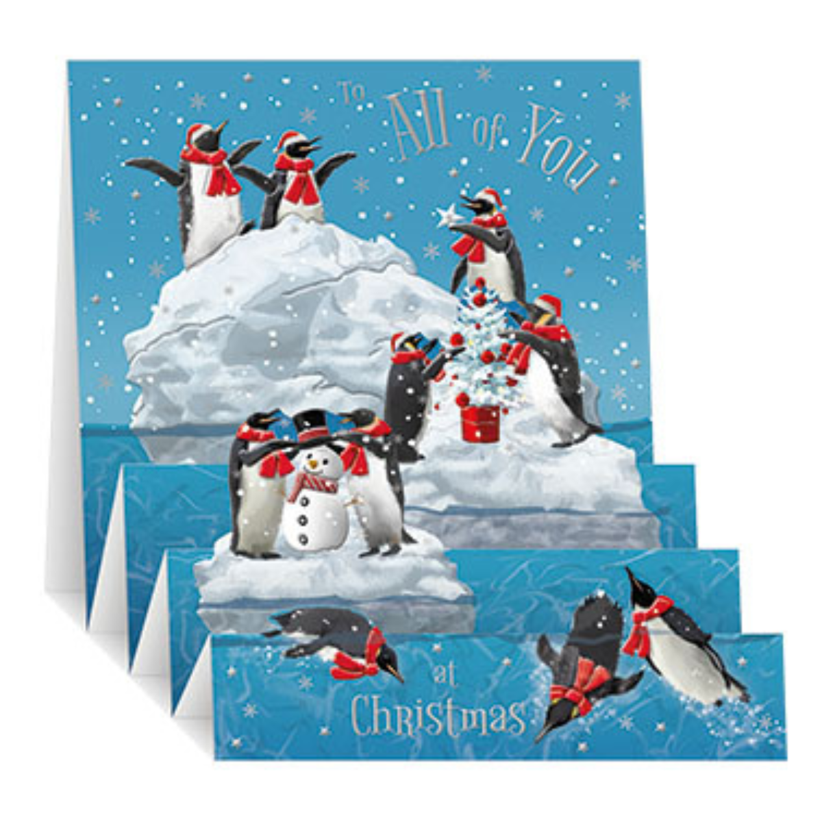 All Of You Christmas Card - Zig Zag Pop Up Penguins