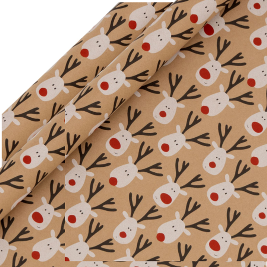 Christmas Rollwrap Collection - 2 x 3M Kraft Reindeer Selfie