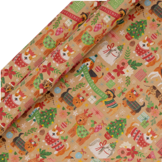 Christmas Rollwrap Collection - 2 x 3M Santa Paws