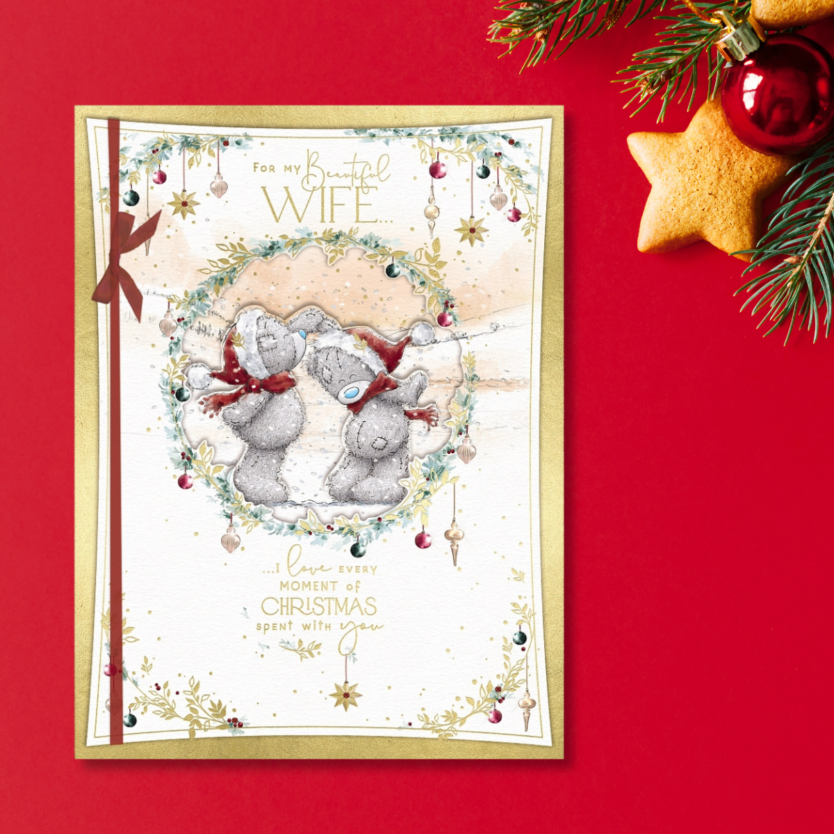 Wife Boxed Christmas Card - Me To You Bears Dancing In The Snow