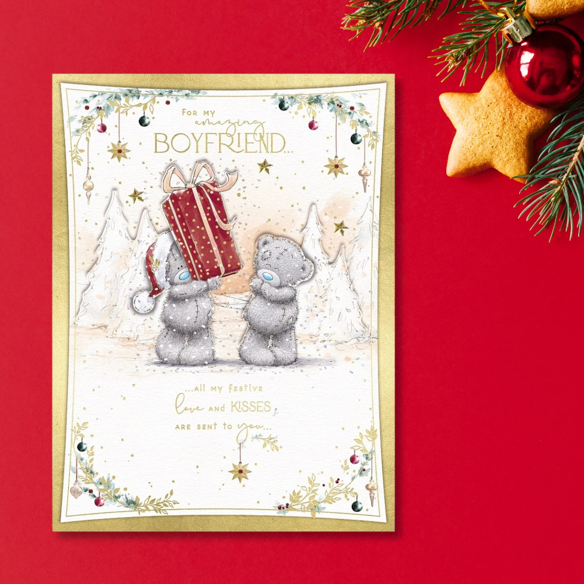 Boyfriend Boxed Christmas Card - Me To You Bears With Large Xmas Gift