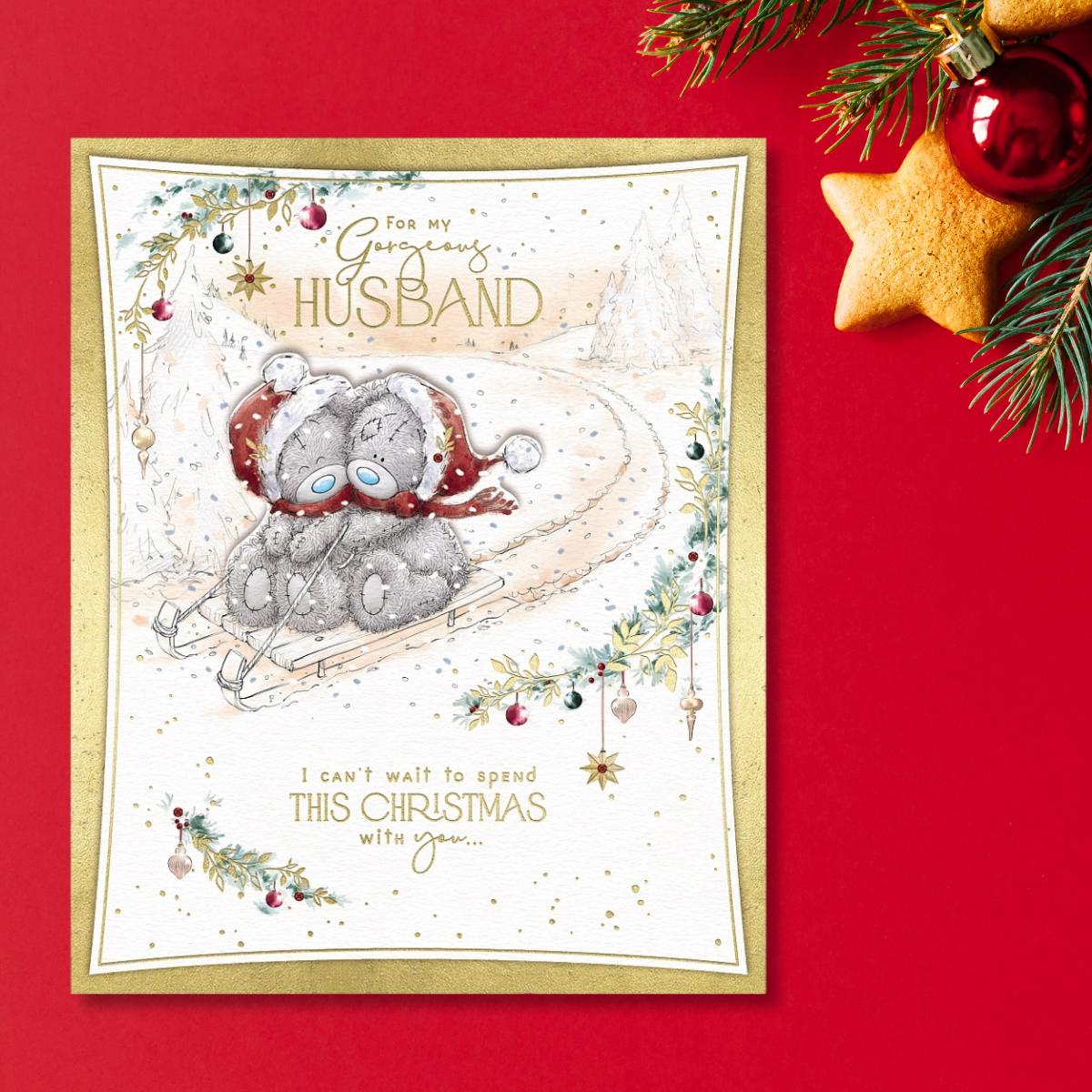 Husband Boxed Christmas Card - Me To You Bears Drinking Tea