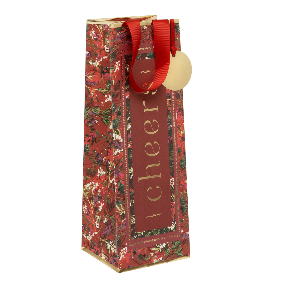 Christmas Gift Bottle Bag - Framed Foliage