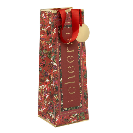 Christmas Gift Bottle Bag - Framed Foliage