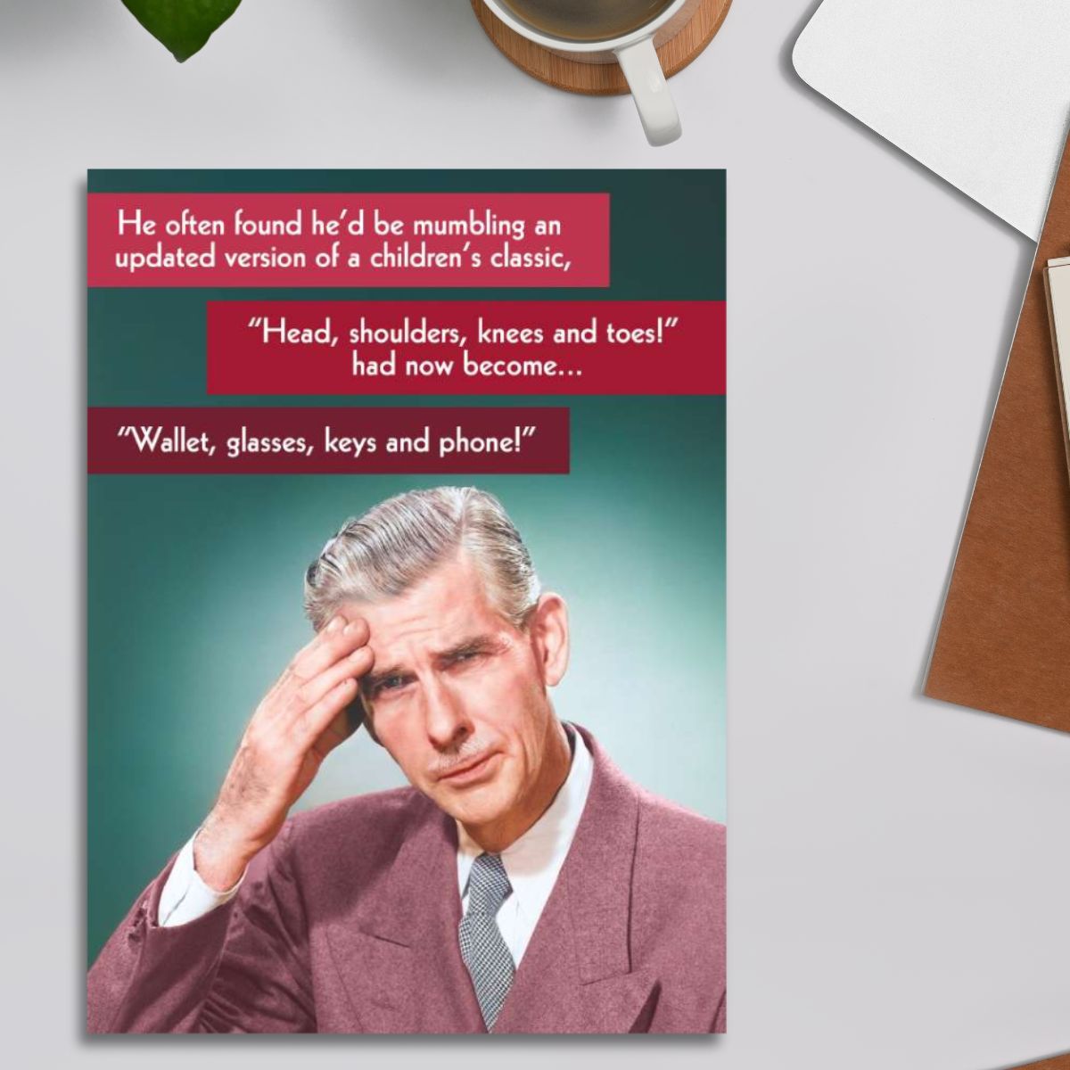 Quitting Hollywood Funny Birthday Card - Wallet, Glasses, Keys and Phone!