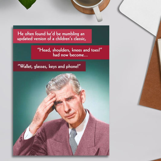 Quitting Hollywood Funny Birthday Card - Wallet, Glasses, Keys and Phone!