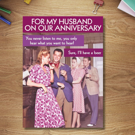 Husband Anniversary Card - I'll Have A Beer