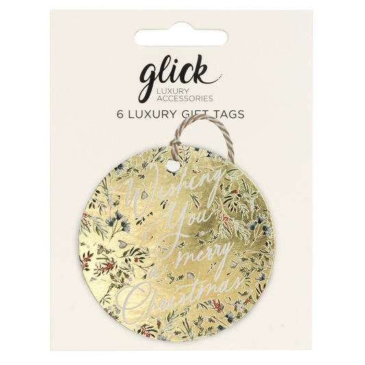 Christmas Tags Multipack - 6 x Evergreen Embrace Gold