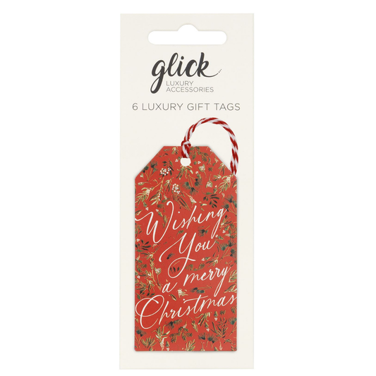 Christmas Tags Multipack - 6 x Evergreen Embrace Red