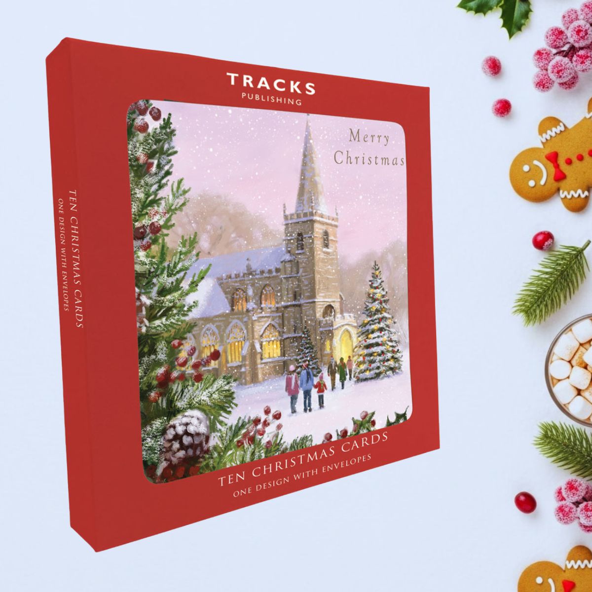 10 x Christmas Cards In Box - Winter Church