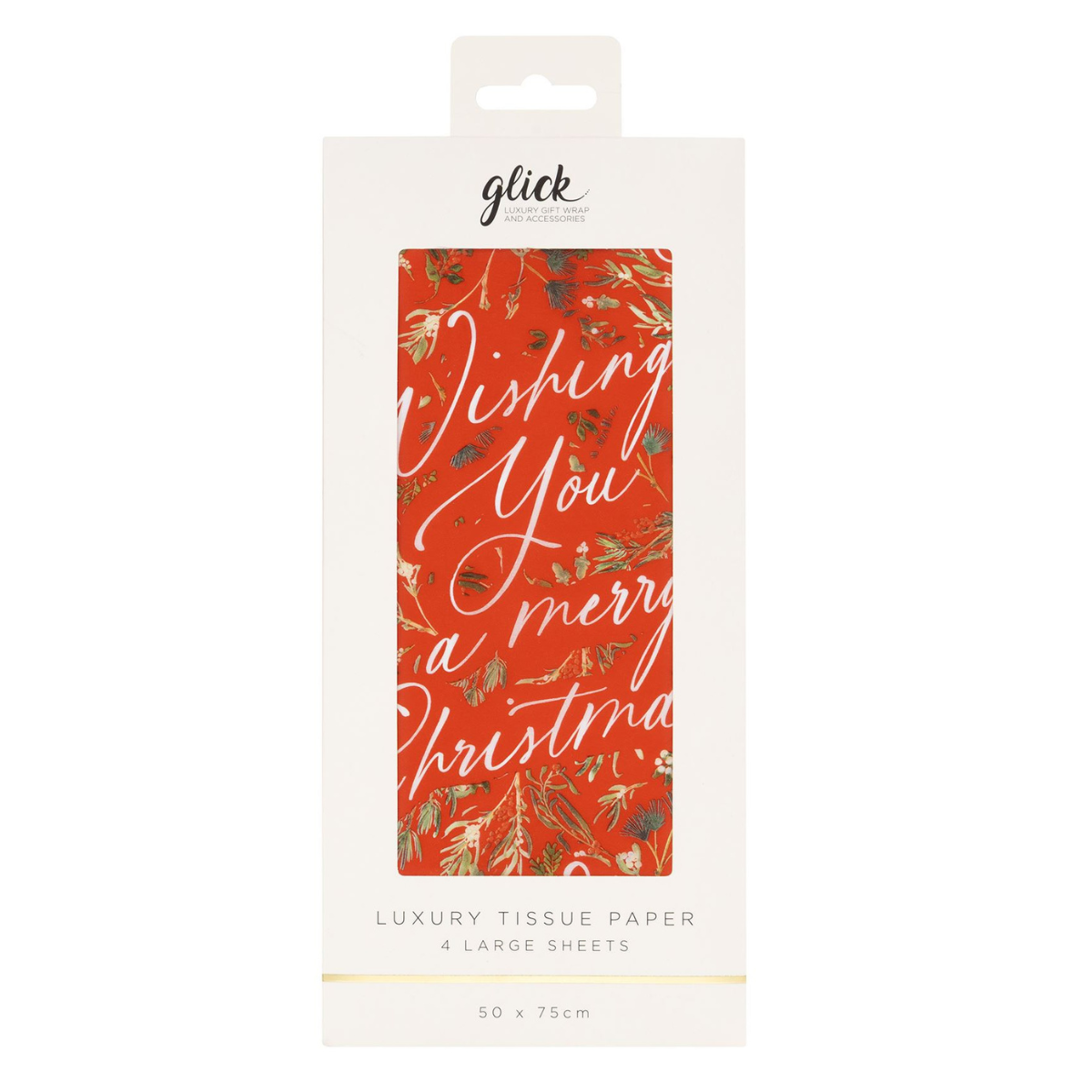 Christmas Printed Tissue Paper - Evergreen Embrace Red