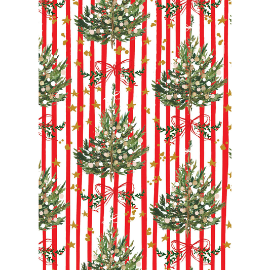Christmas Giftwrap - Striped Spruce